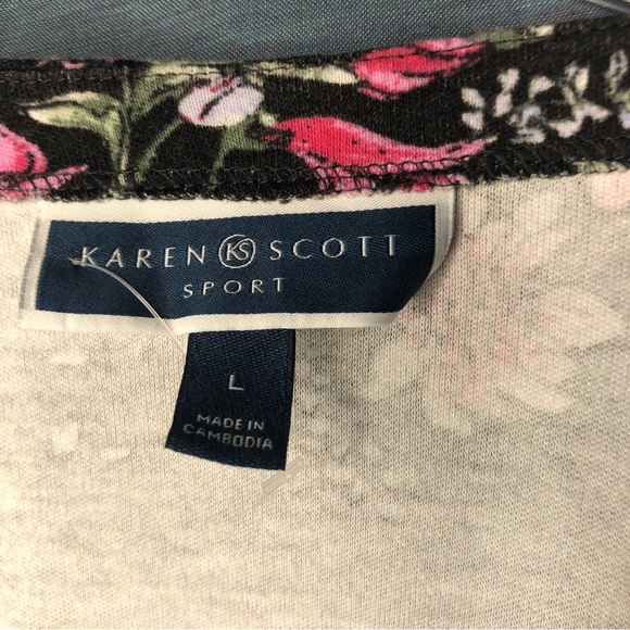 Karen Scott sport dress. Size Large. Floral long tee shirt dress - Picture 5 of 6